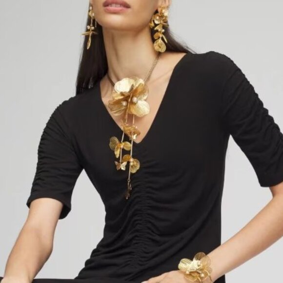 NWT CHICOS Statement Butterfly Filigree Y-Necklace, earrings and bracelet SET. - Picture 5 of 5